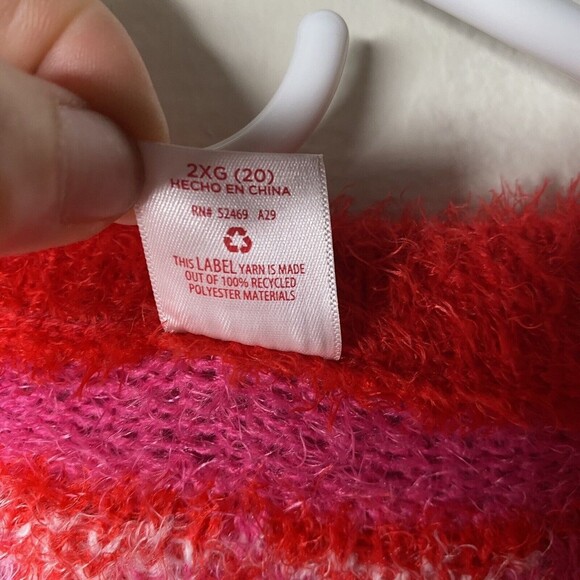 Holiday Time Jingle Bells Sweatshirt Sweater Sz XXL 20 Womens Red Ugly Fuzzy - Picture 4 of 7